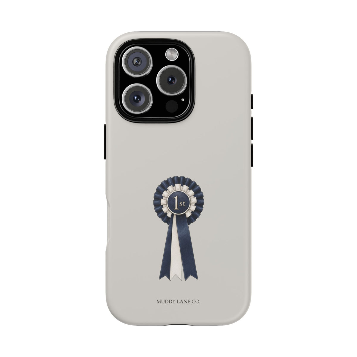 Show Rosette tough phone case in Soft Grey, matte finish, original Muddy Lane Co. artwork