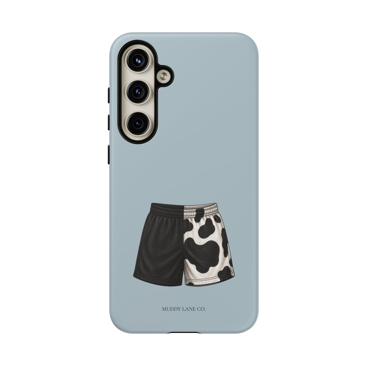 Cow Print Shorts Tough Phone Case in Dusty Blue Matte