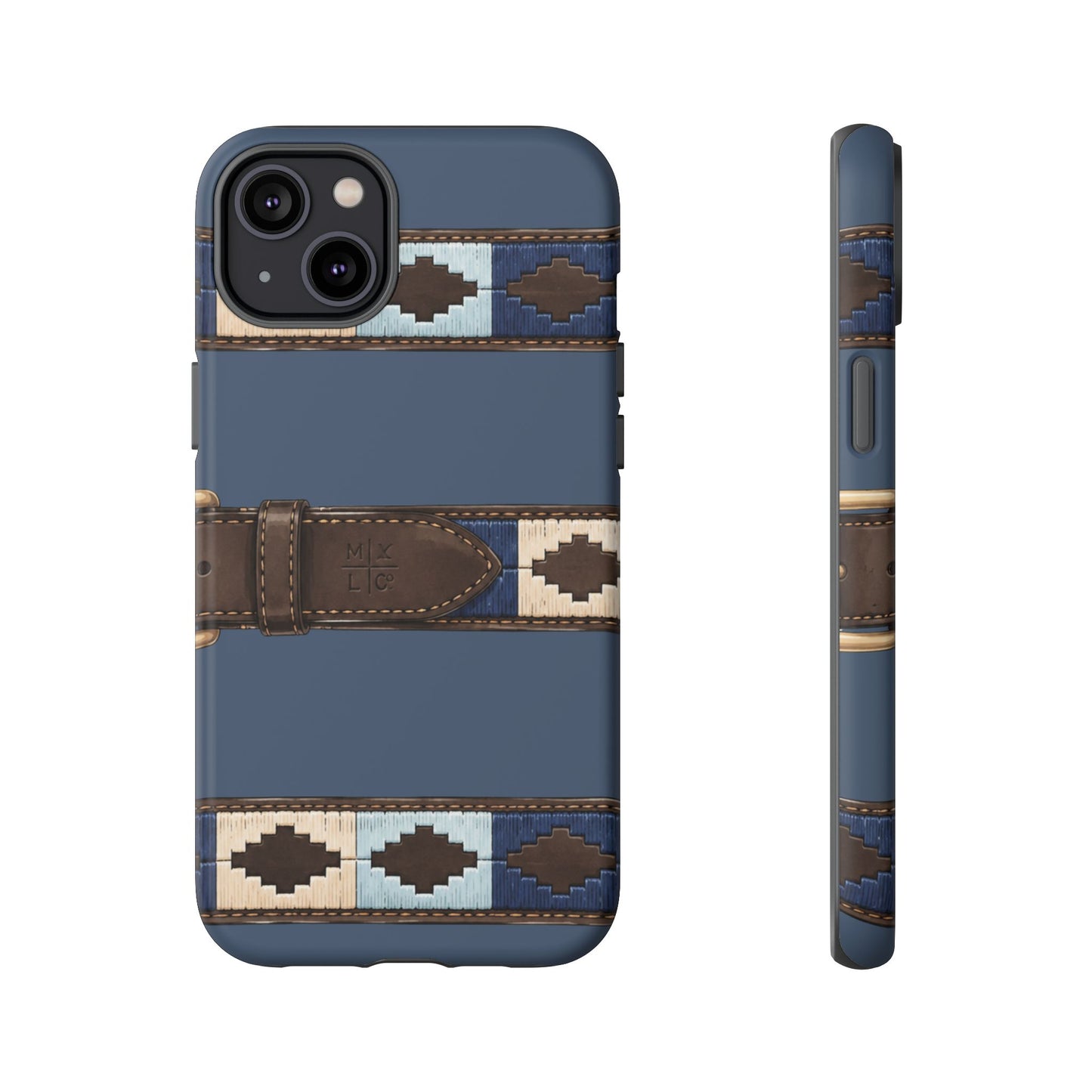 Country Belt Pattern Tough Phone Case in Deep Navy Matte