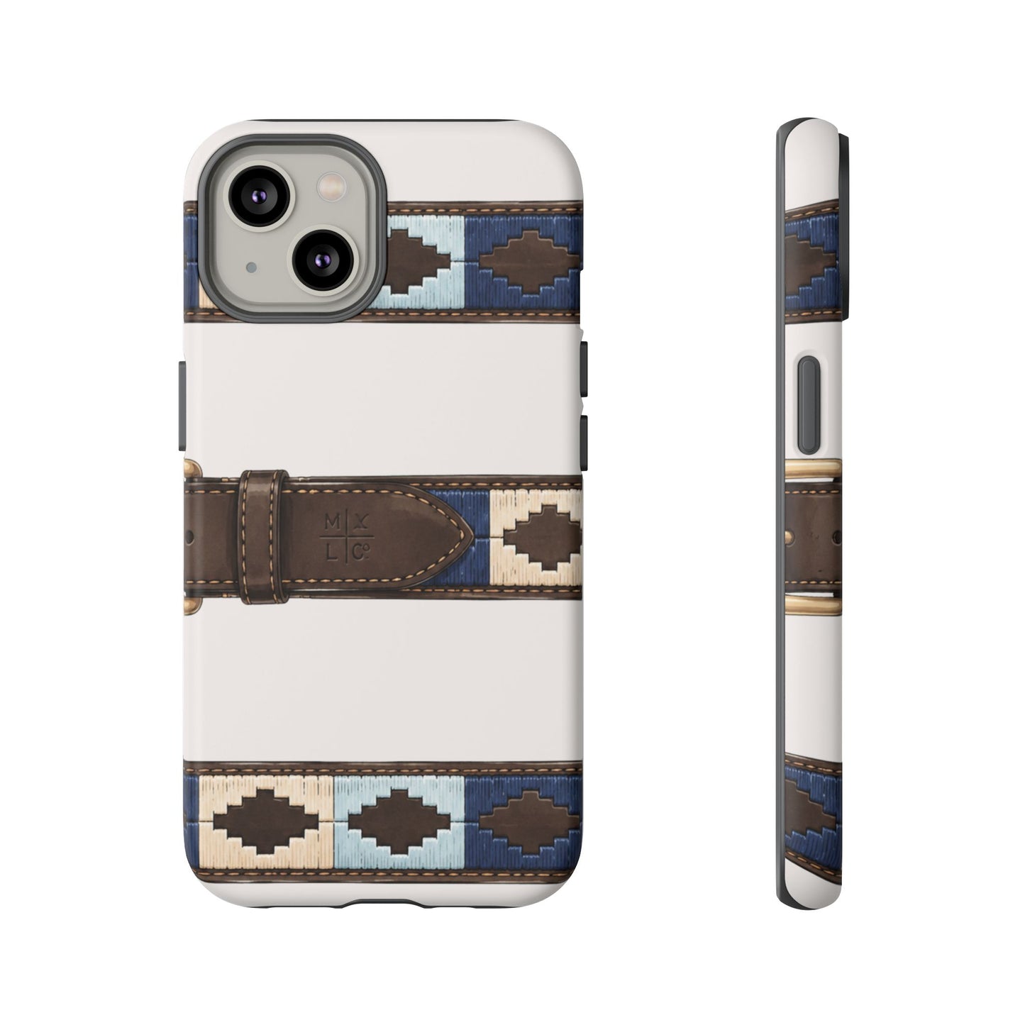 Country Belt Pattern Tough Phone Case in Warm Cream Matte