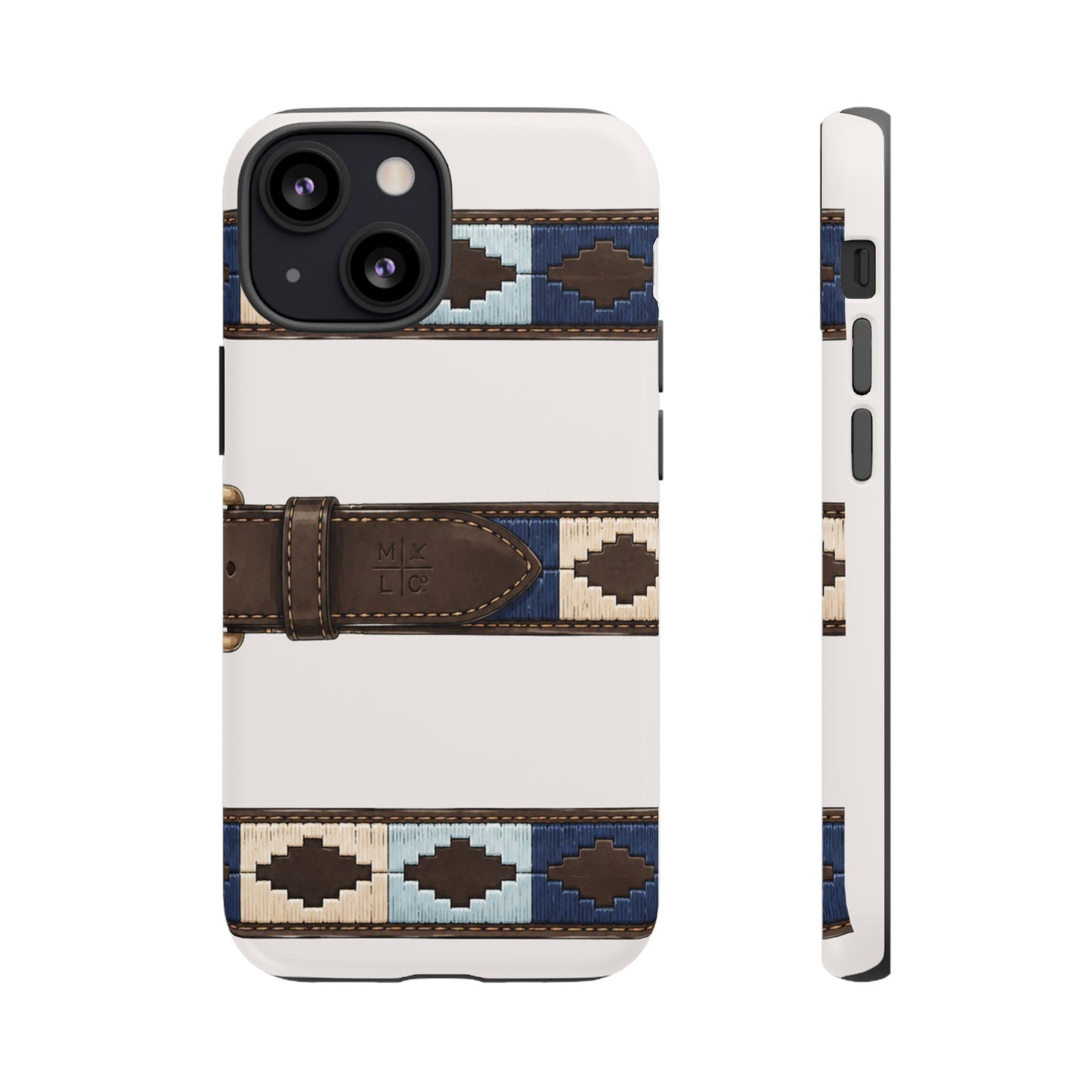 Country Belt Pattern Tough Phone Case in Warm Cream Matte