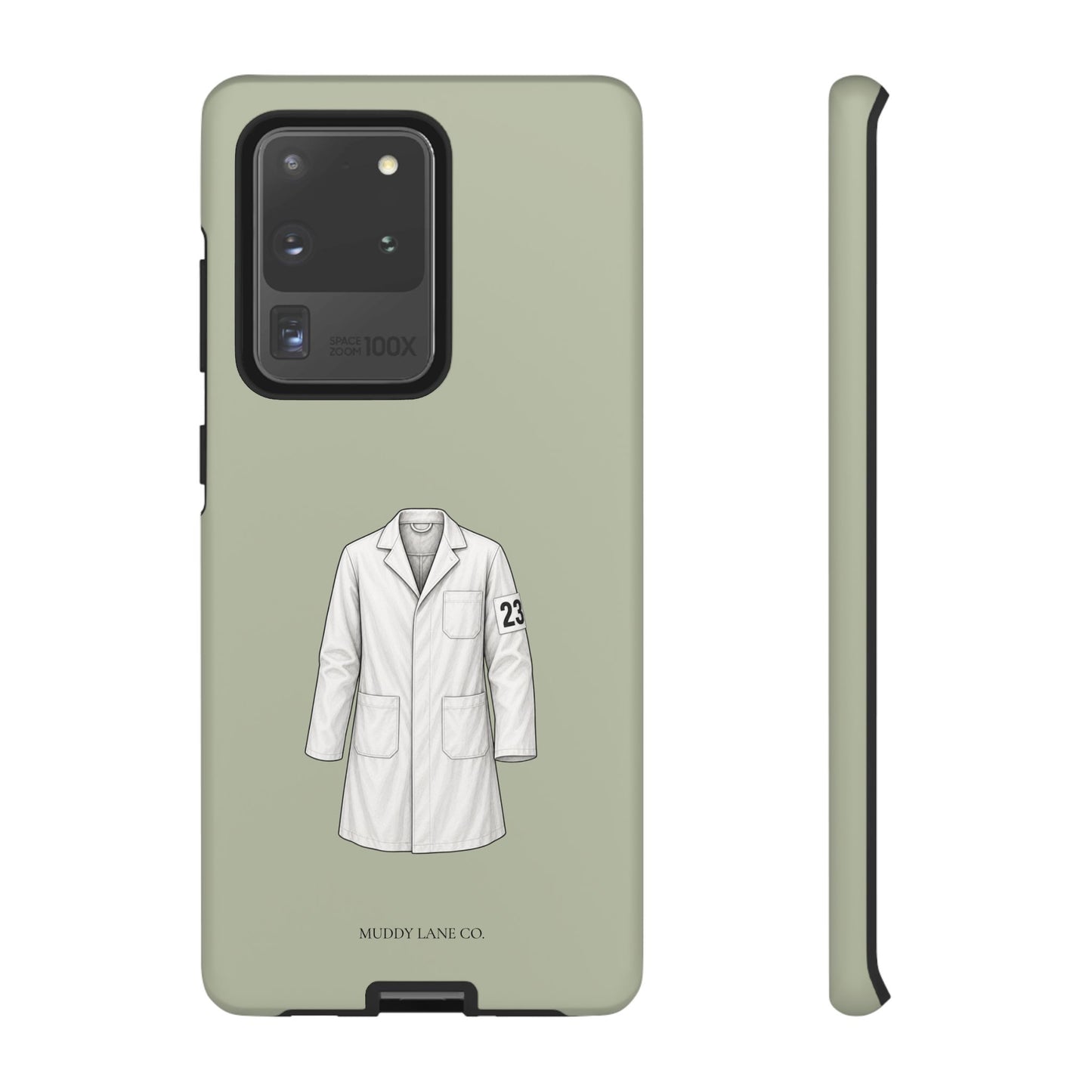 Showing Coat Tough Phone Case in Light Sage Matte