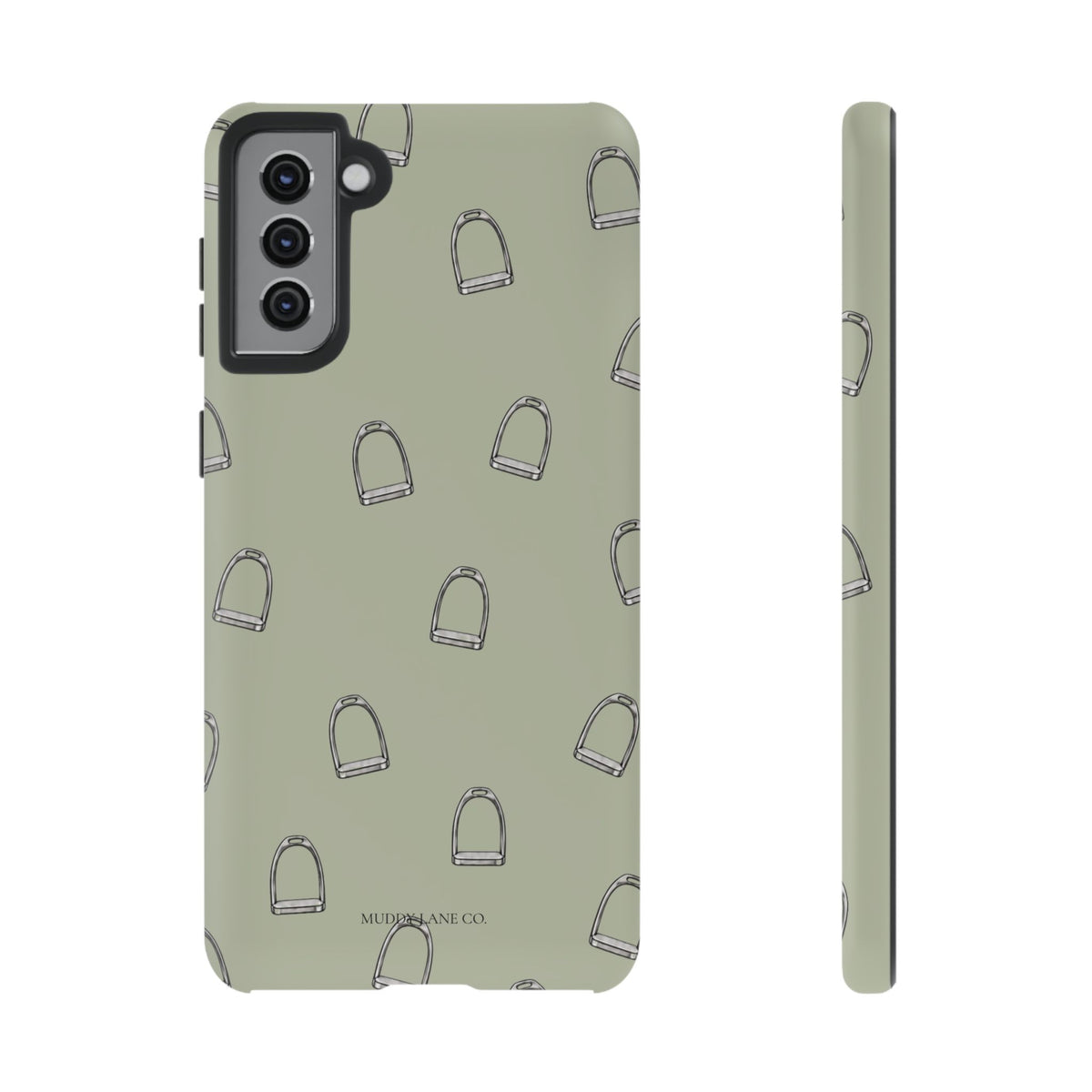 Stirrup Pattern Tough Phone Case in Light Sage Matte