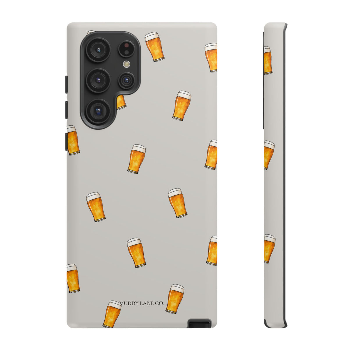 Pint Pattern Tough Phone Case in Soft Grey Matte