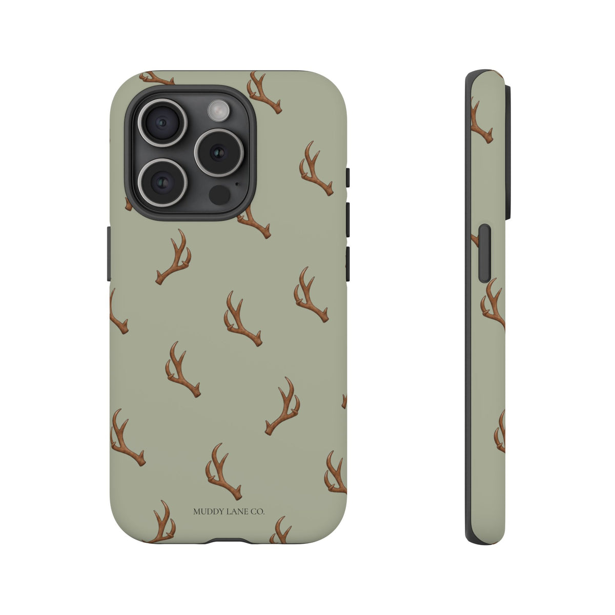 Antler Pattern Tough Phone Case in Light Sage Matte