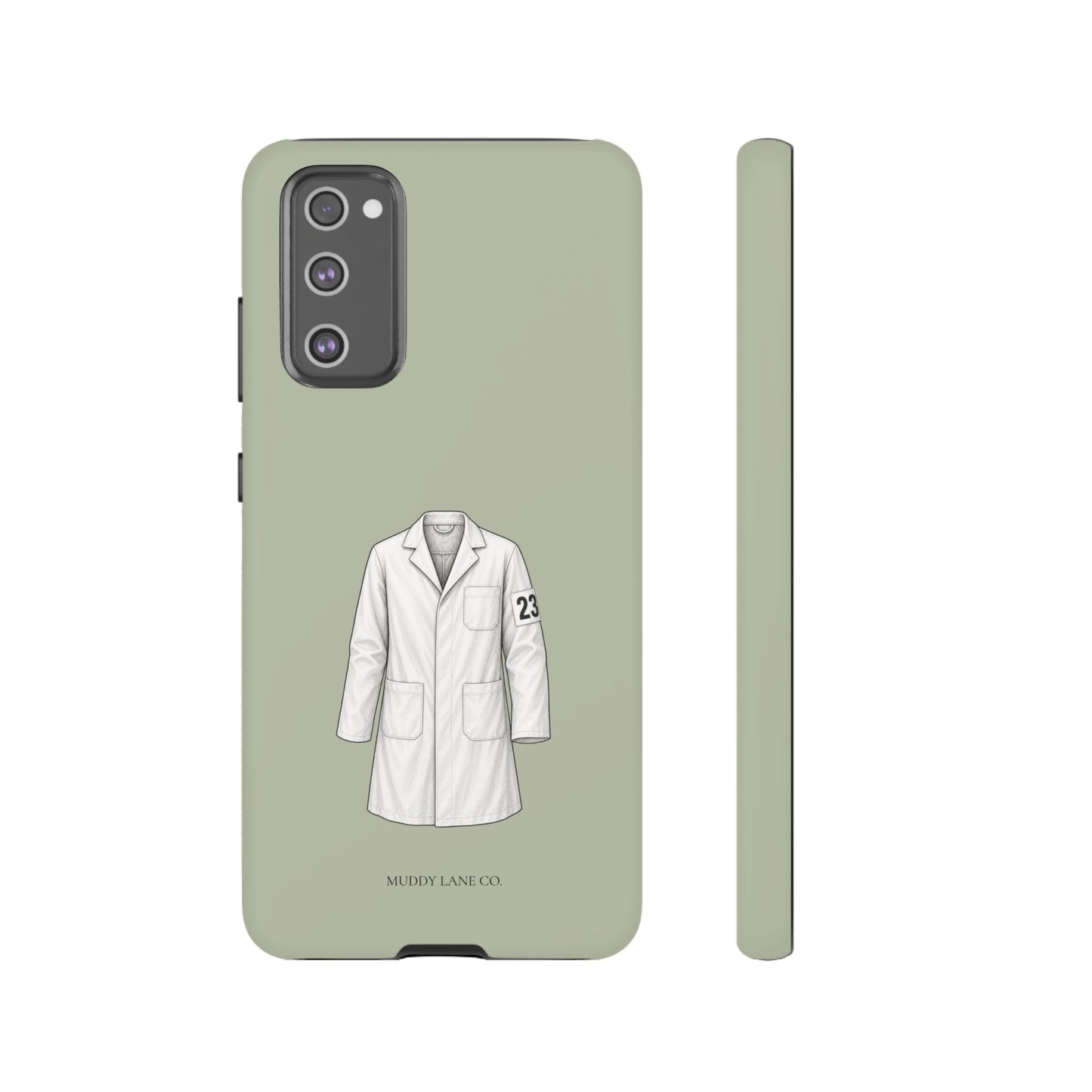 Showing Coat Tough Phone Case in Light Sage Matte