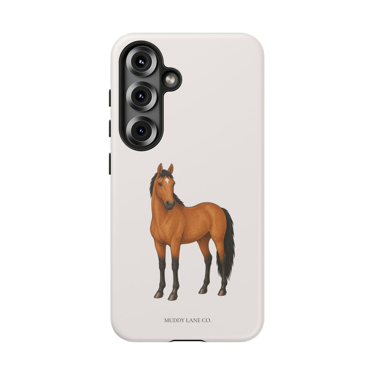 Chestnut Horse Tough Phone Case in Warm Cream Matte