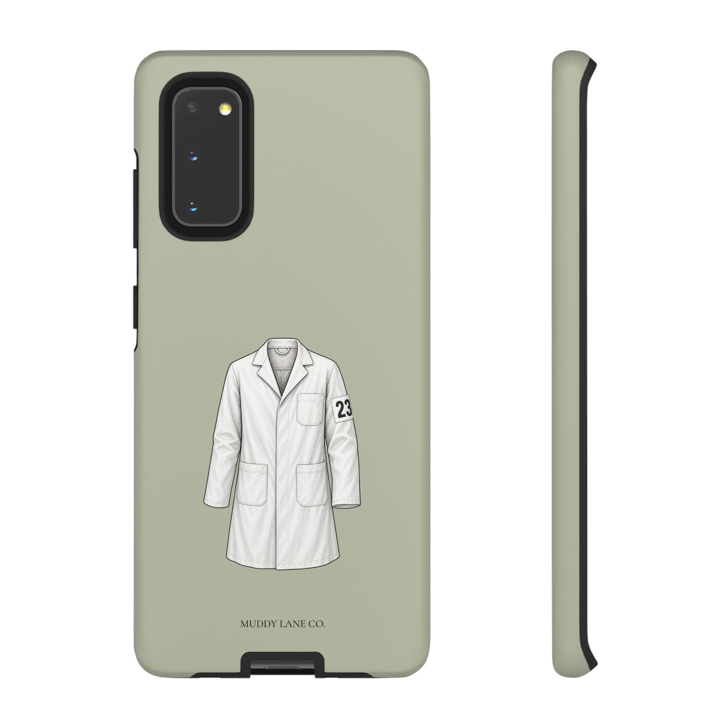 Showing Coat Tough Phone Case in Light Sage Matte