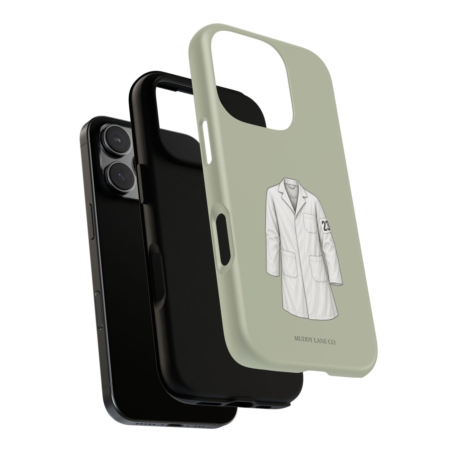 Showing Coat Tough Phone Case in Light Sage Matte