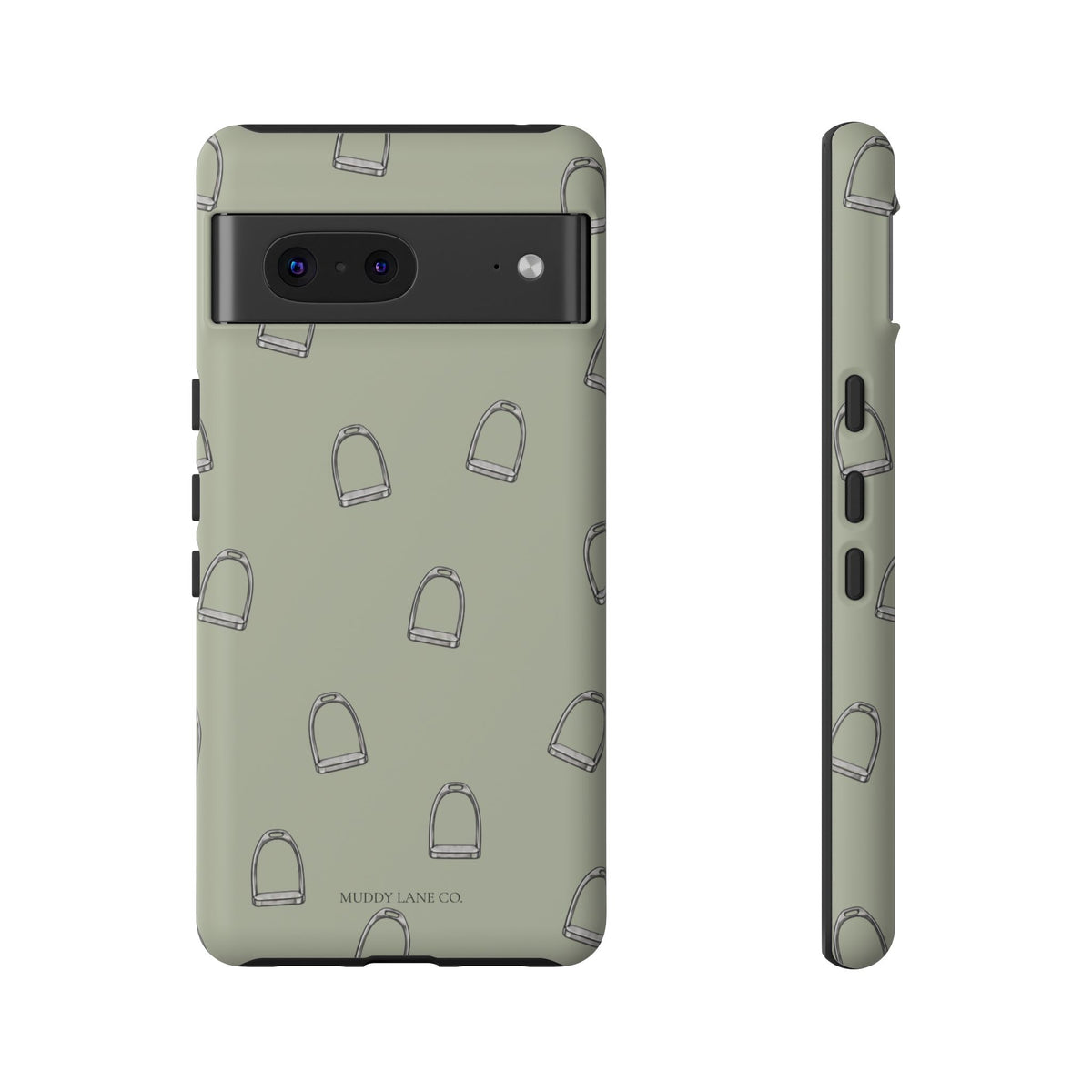 Stirrup Pattern Tough Phone Case in Light Sage Matte