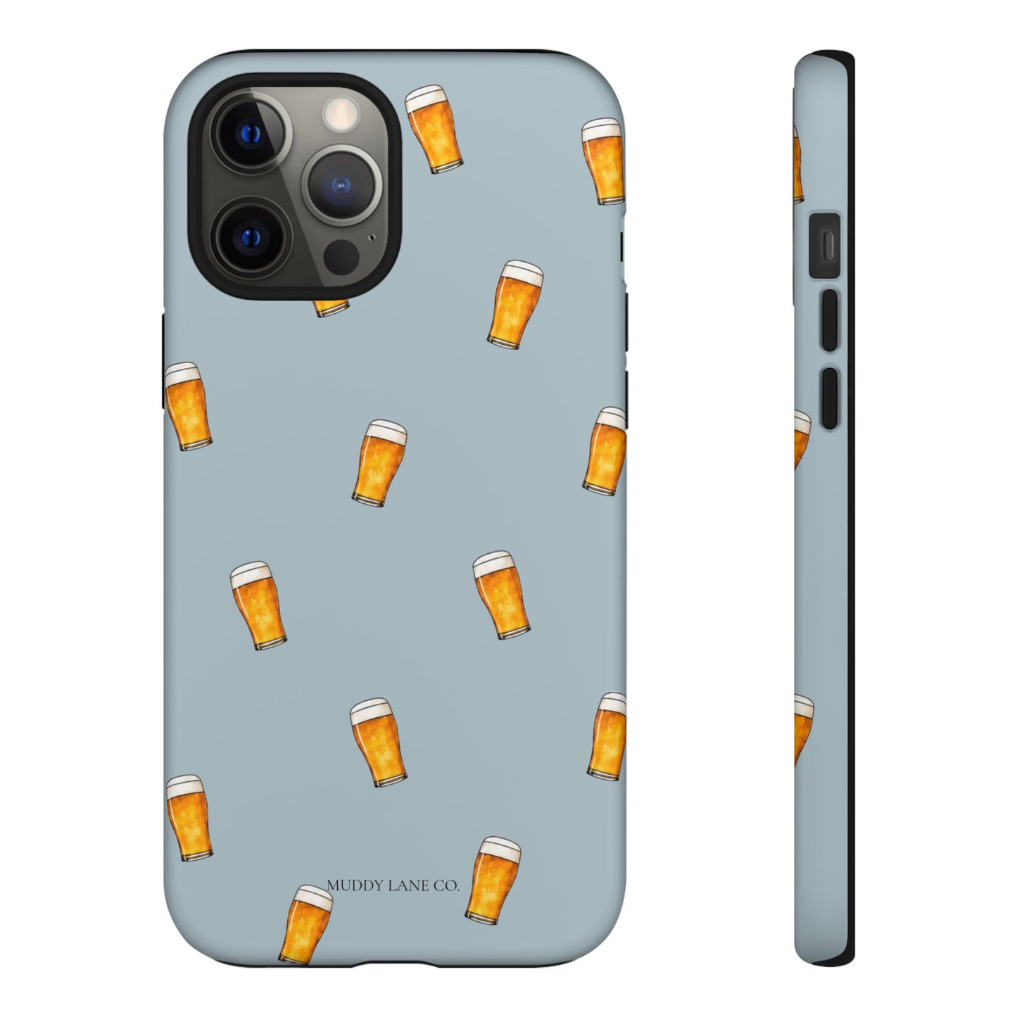 Pint Pattern Tough Phone Case in Dusty Blue Matte