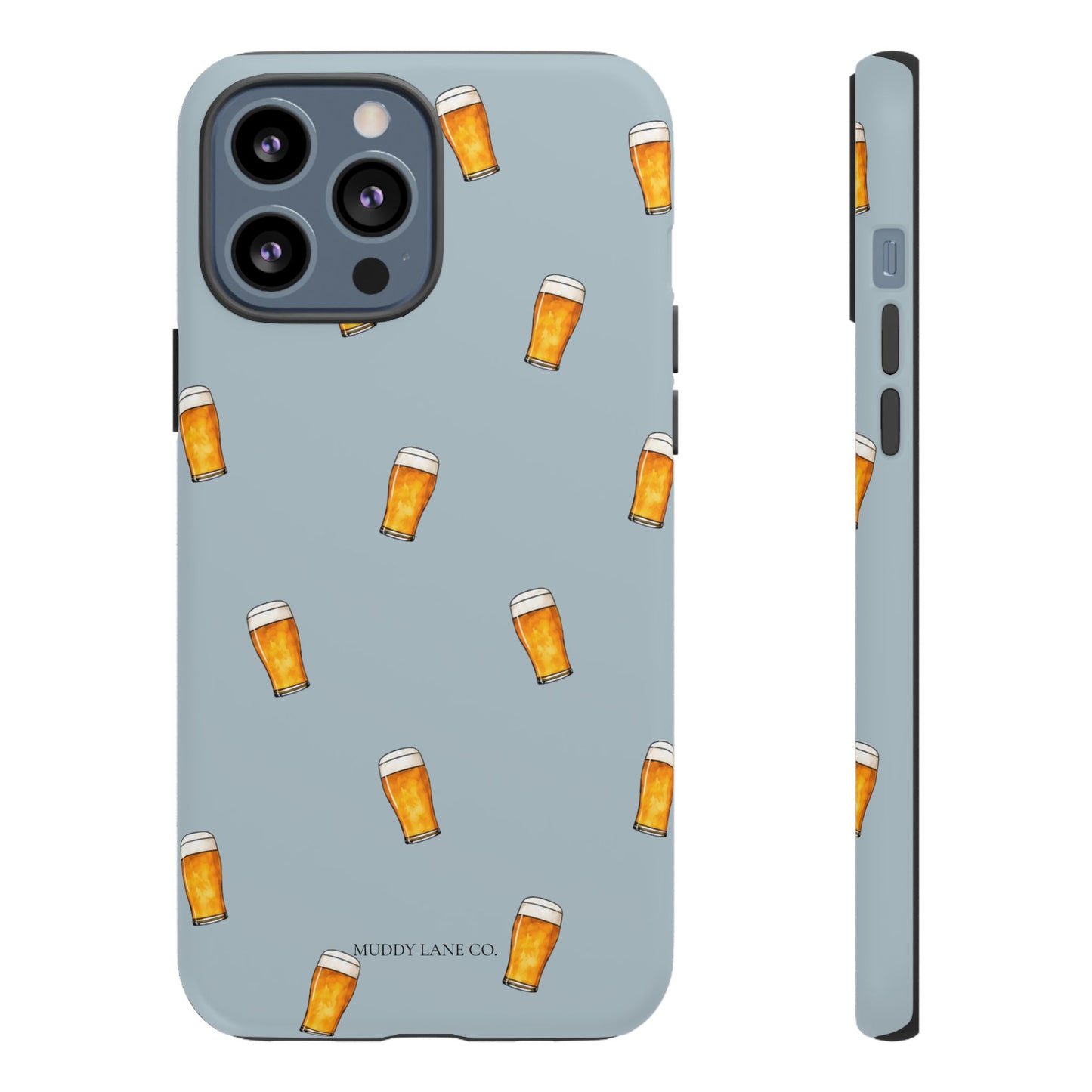 Pint Pattern Tough Phone Case in Dusty Blue Matte