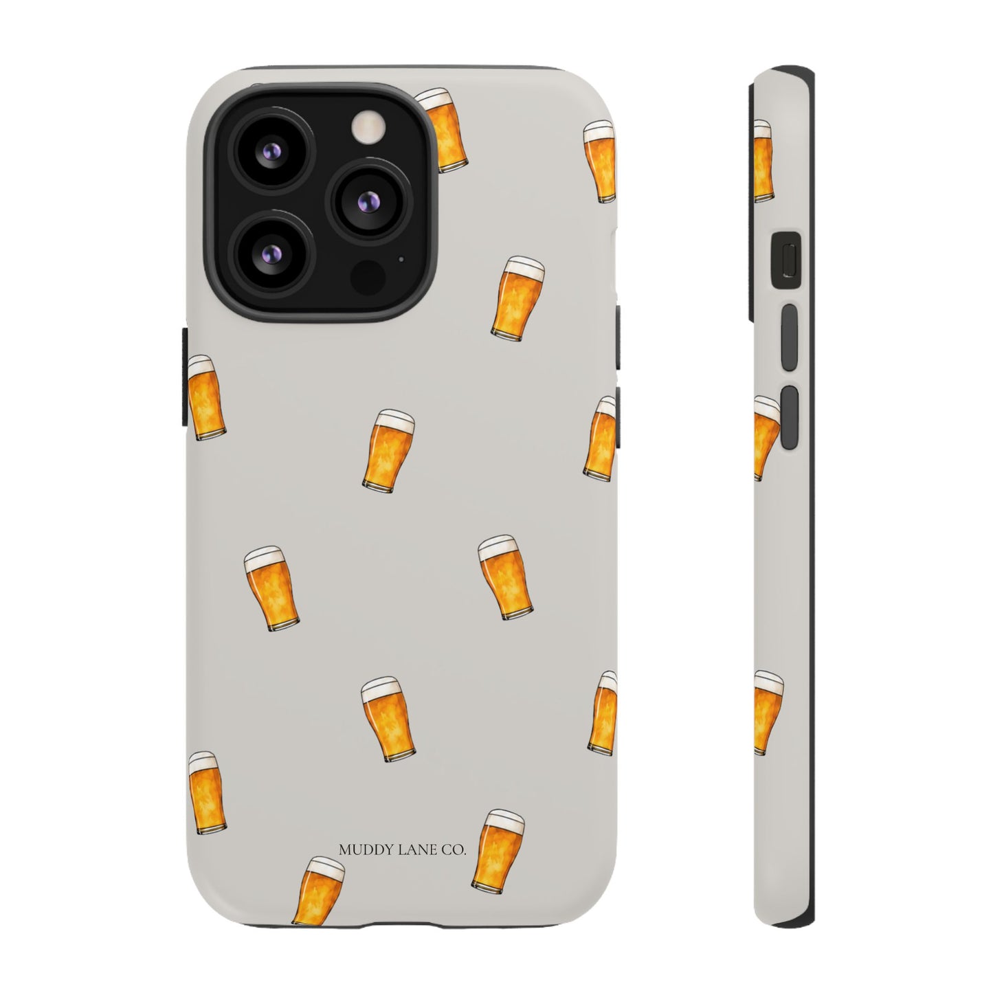 Pint Pattern Tough Phone Case in Soft Grey Matte