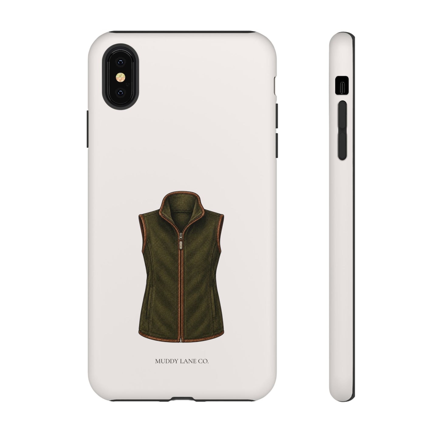 Country Gilet Tough Phone Case in Warm Cream Matte