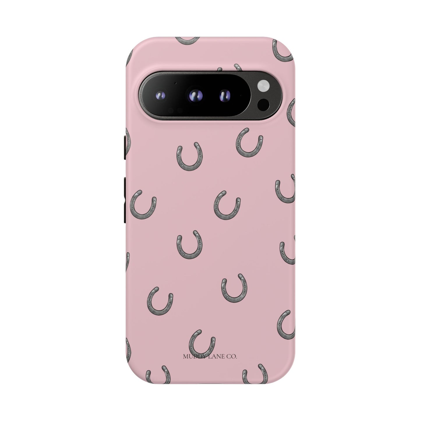 Horseshoe Pattern Tough Phone Case in Soft Rosette Pink Matte