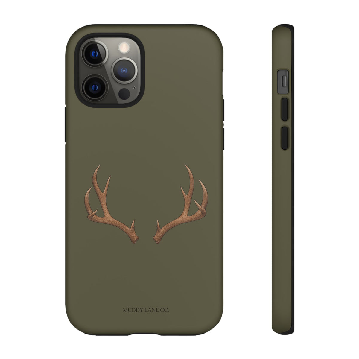Antlers Tough Phone Case in Muddy Green Matte