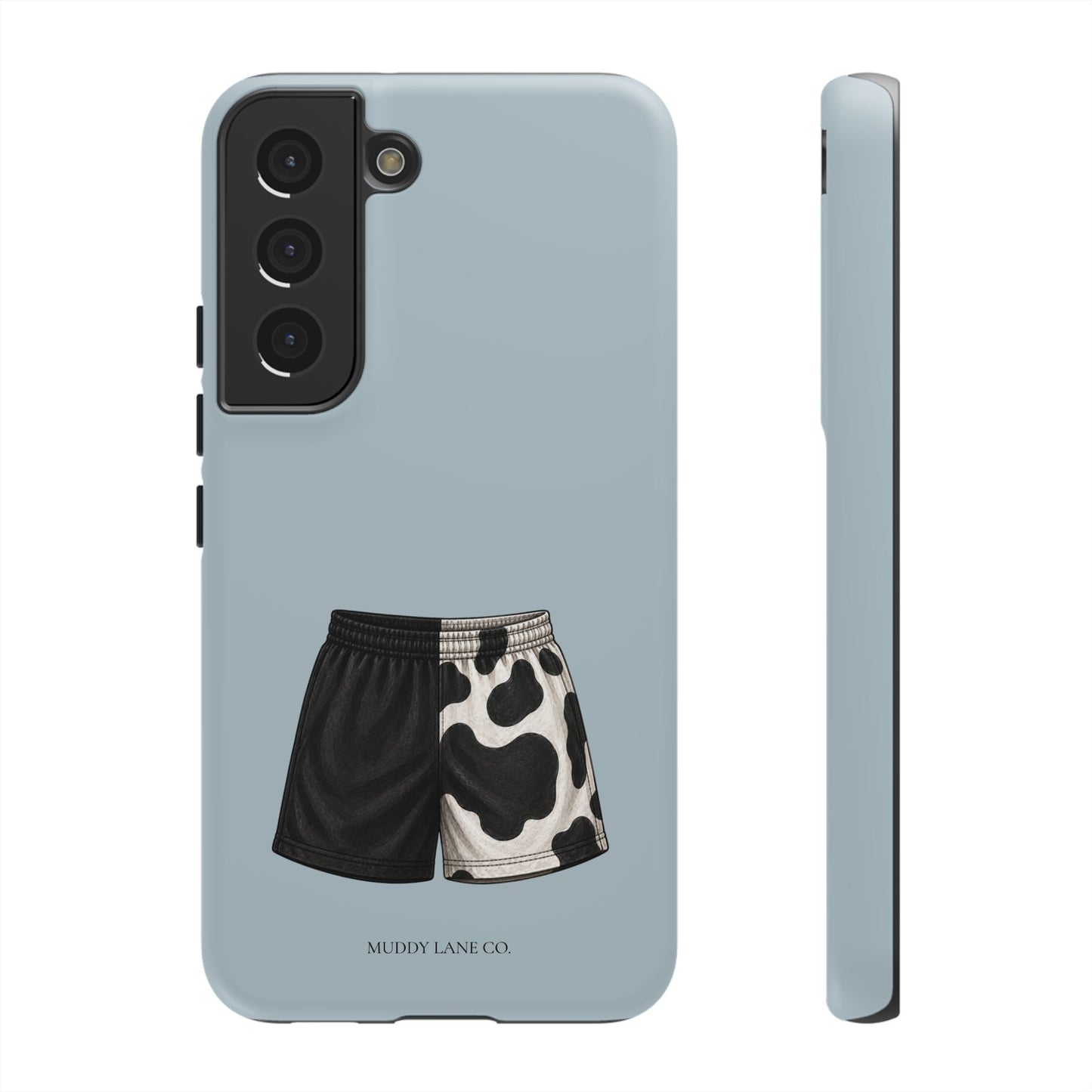 Cow Print Shorts Tough Phone Case in Dusty Blue Matte