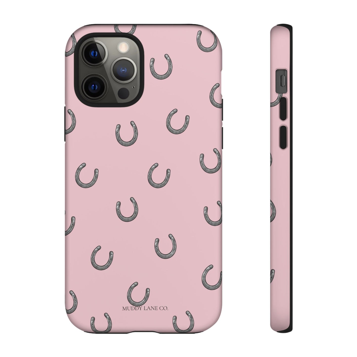Horseshoe Pattern Tough Phone Case in Soft Rosette Pink Matte