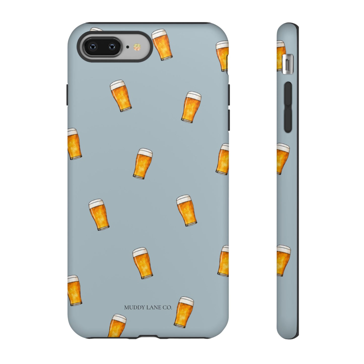Pint Pattern Tough Phone Case in Dusty Blue Matte