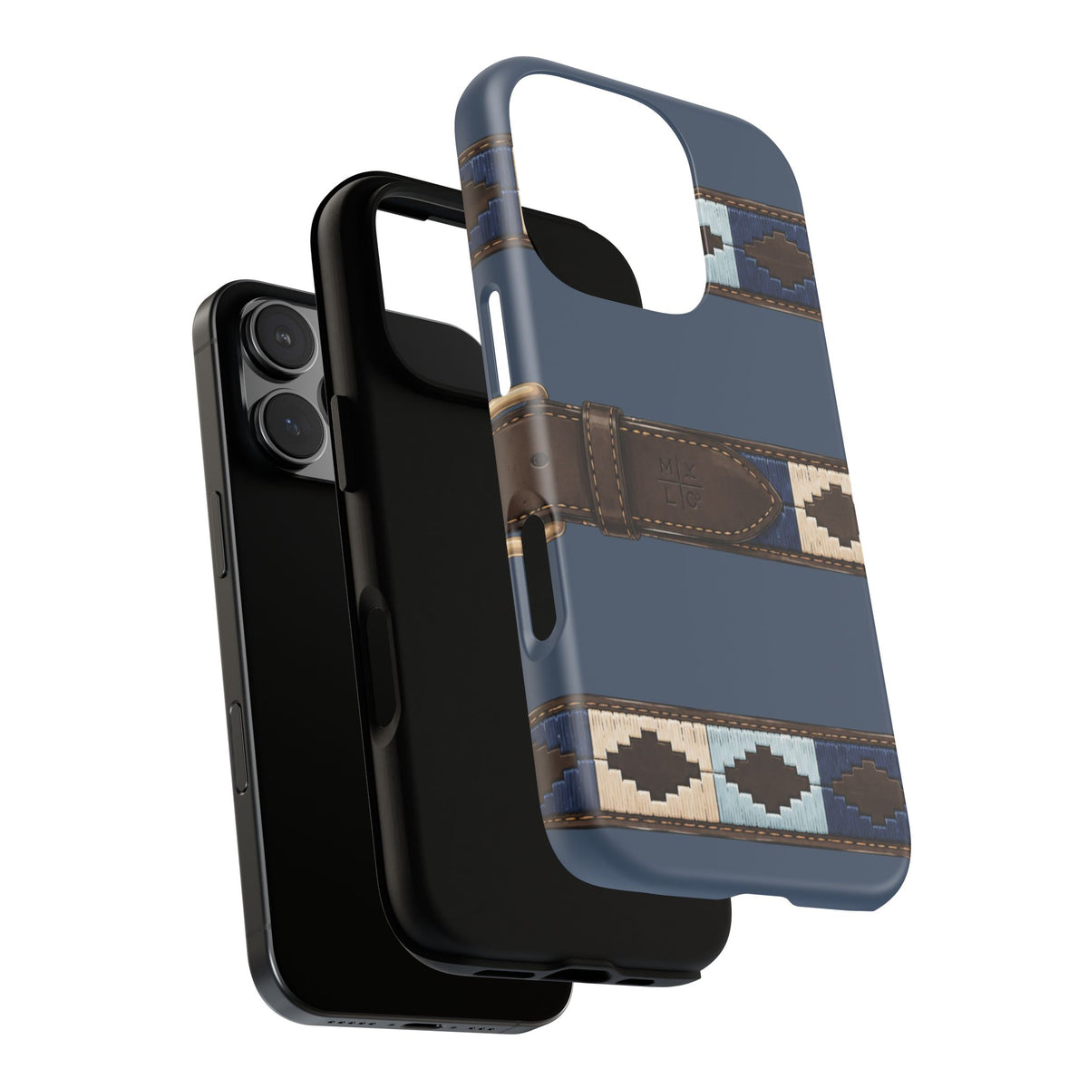 Country Belt Pattern Tough Phone Case in Deep Navy Matte