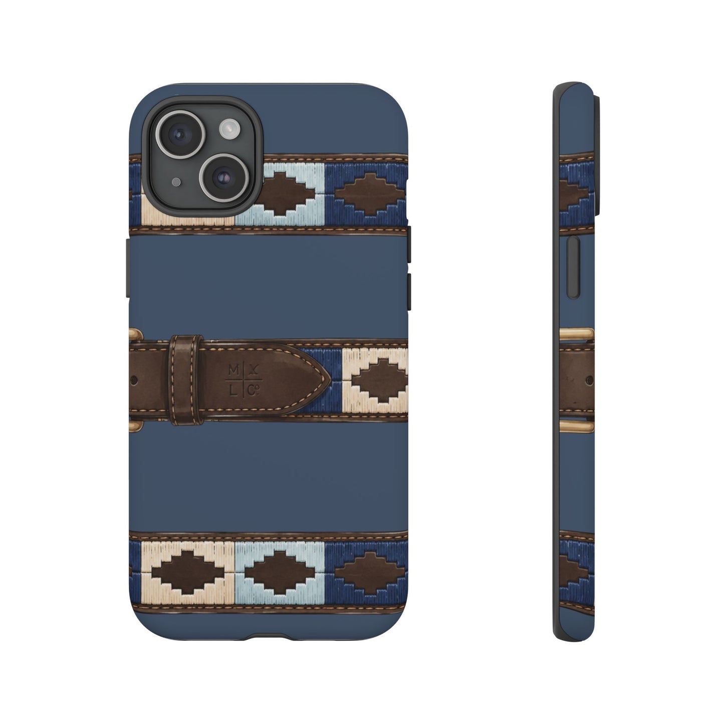 Country Belt Pattern Tough Phone Case in Deep Navy Matte
