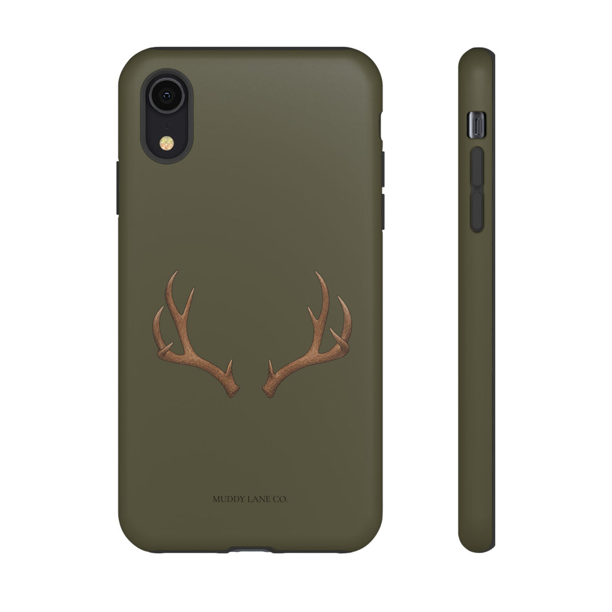 Antlers phone case in Muddy Green by Muddy Lane Co, photo 5
