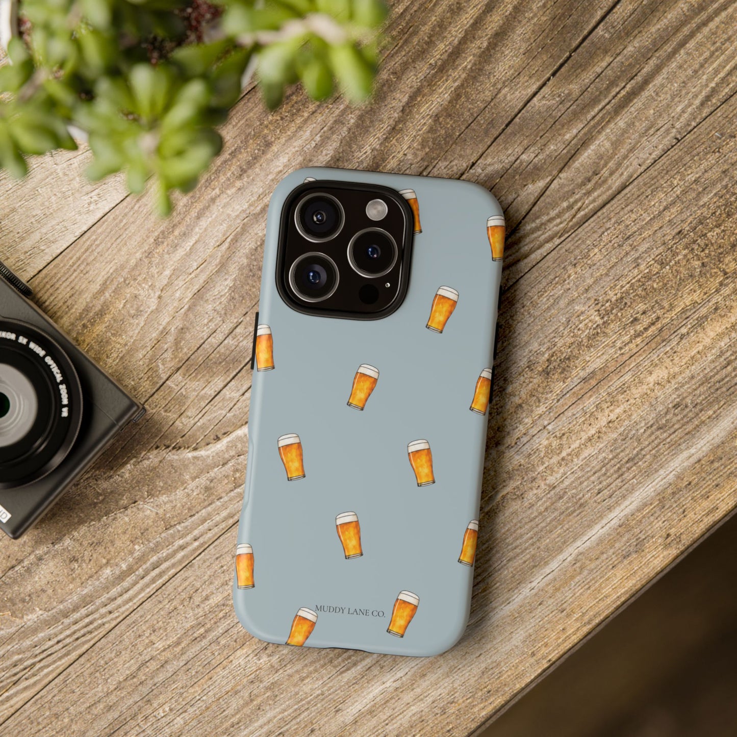 Pint Pattern Tough Phone Case in Dusty Blue Matte