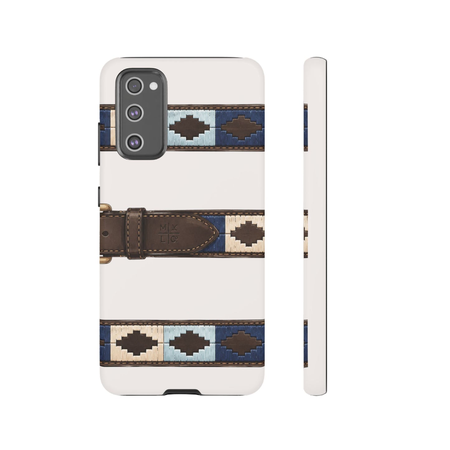 Country Belt Pattern Tough Phone Case in Warm Cream Matte
