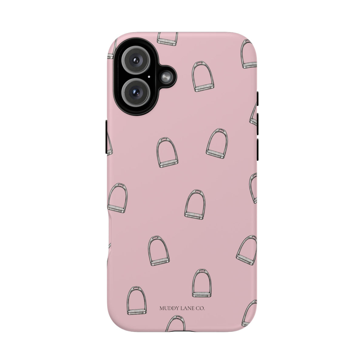 Stirrup Pattern Tough Phone Case in Soft Rosette Pink Matte