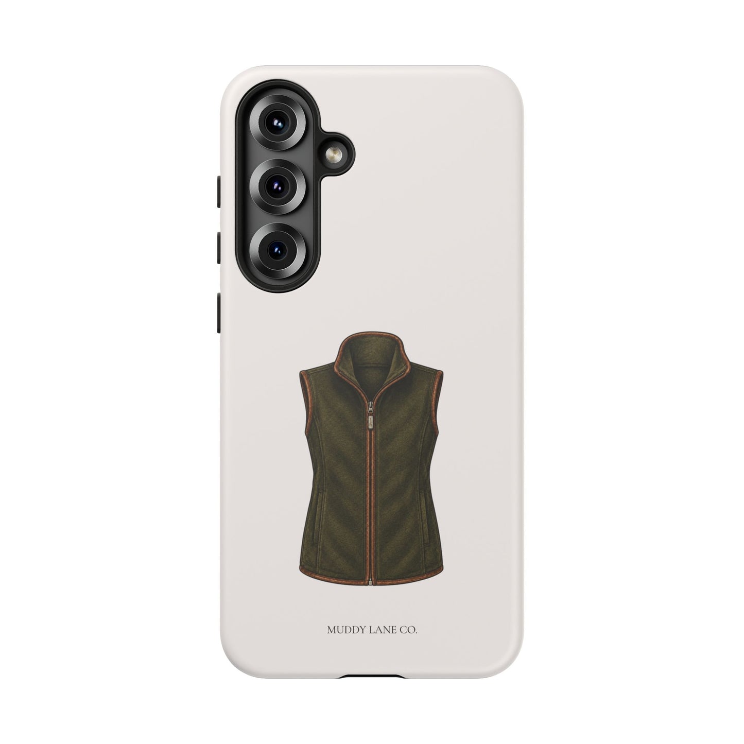 Country Gilet Tough Phone Case in Warm Cream Matte