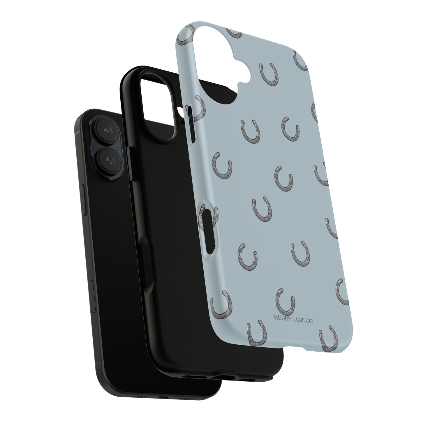 Horseshoe Pattern Tough Phone Case in Dusty Blue Matte
