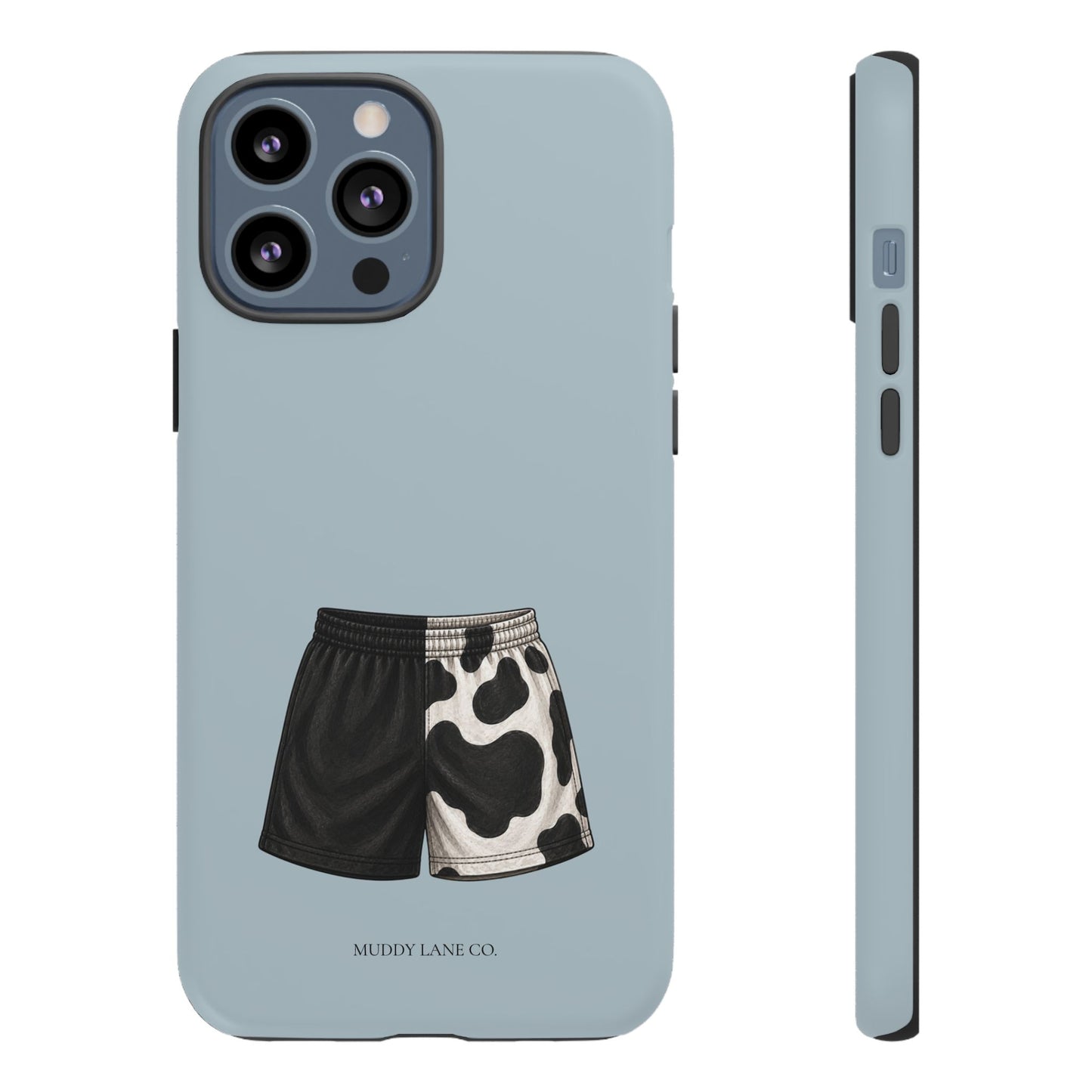 Cow Print Shorts Tough Phone Case in Dusty Blue Matte