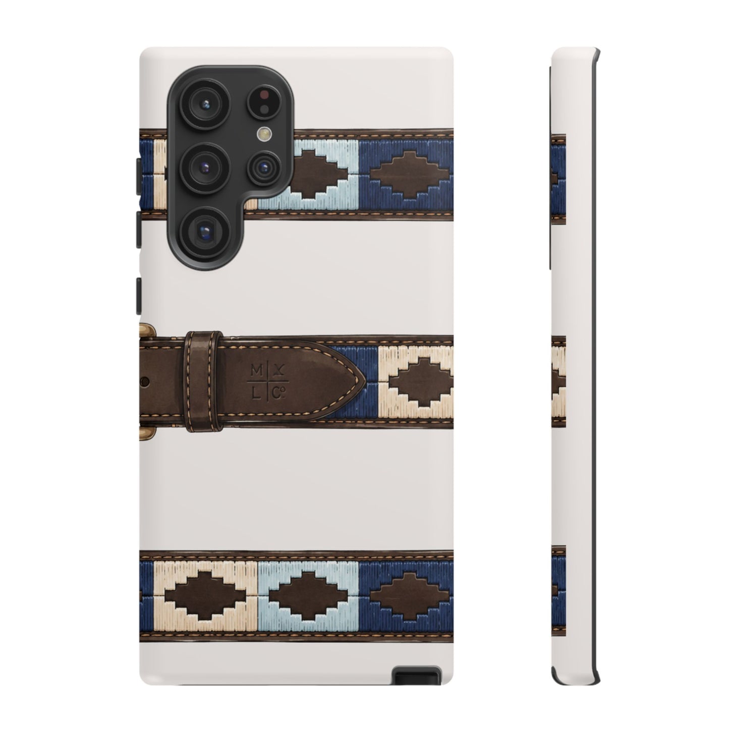 Country Belt Pattern Tough Phone Case in Warm Cream Matte