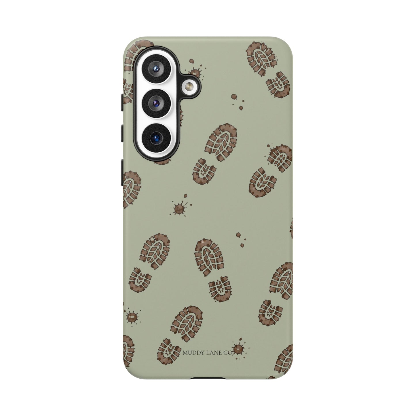 Muddy Boot Print Tough Phone Case in Light Sage Matte