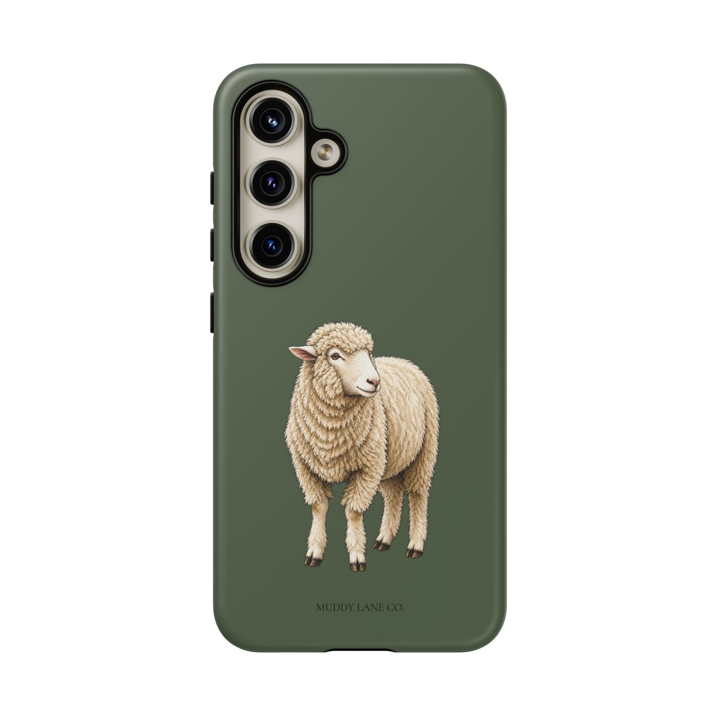 Sheep Tough Phone Case in Forest Green Matte