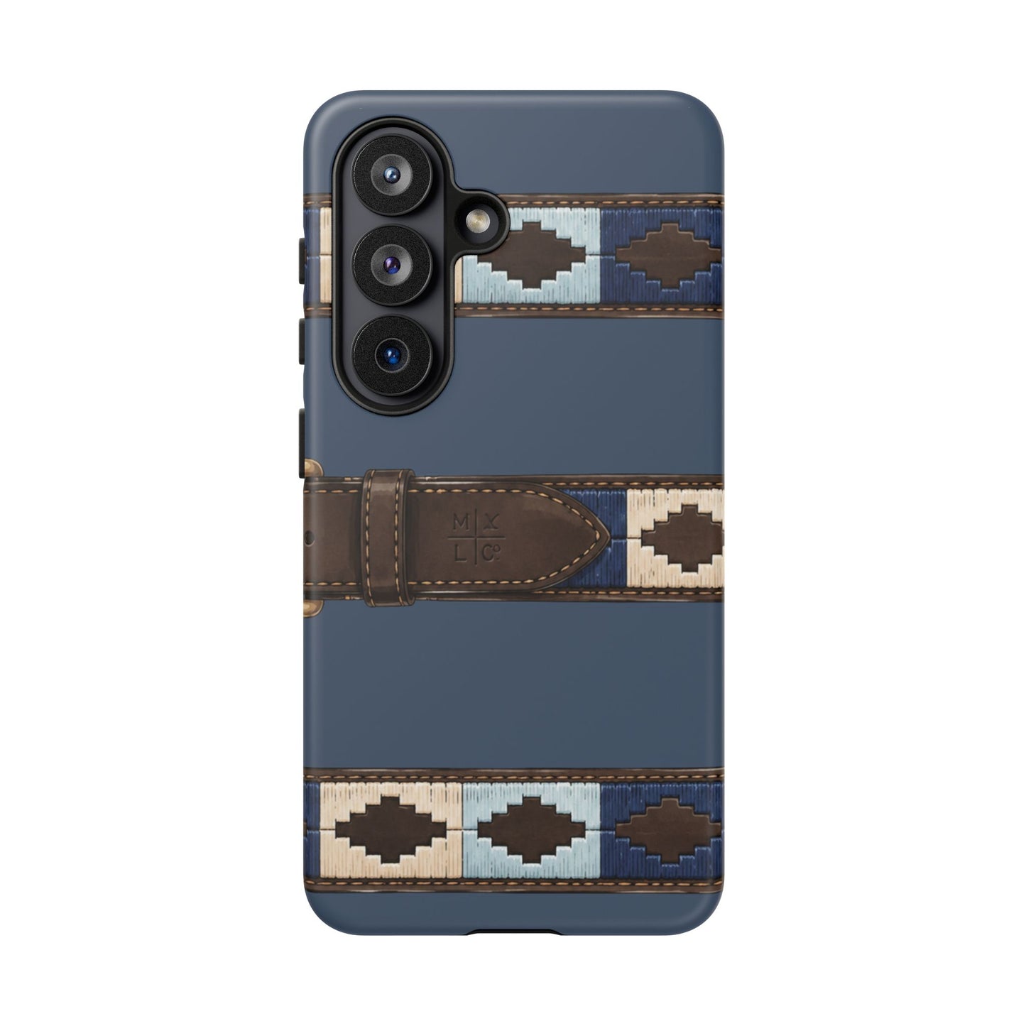 Country Belt Pattern Tough Phone Case in Deep Navy Matte