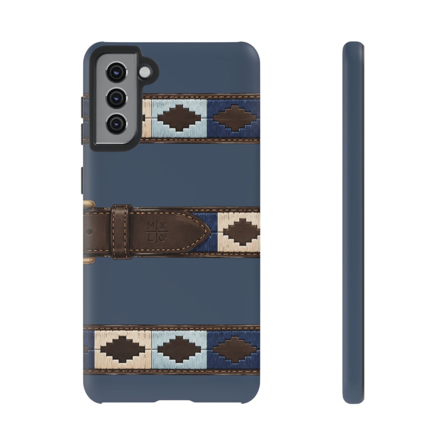Country Belt Pattern Tough Phone Case in Deep Navy Matte