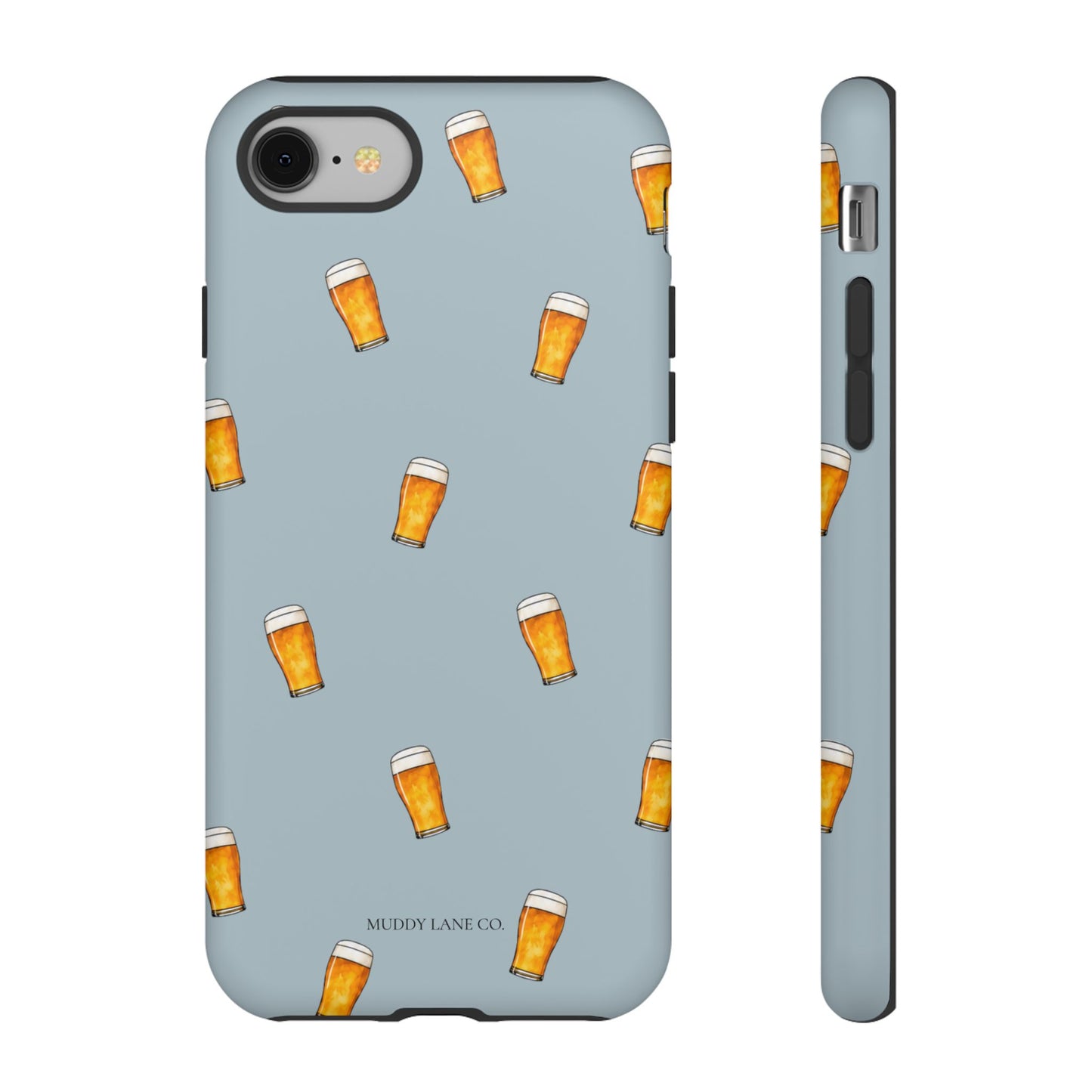 Pint Pattern Tough Phone Case in Dusty Blue Matte