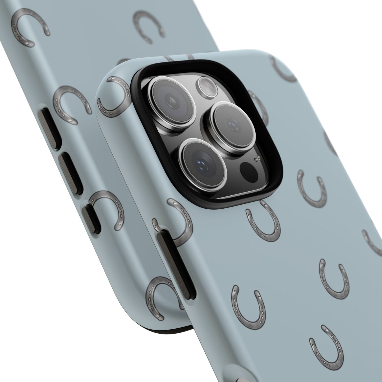 Horseshoe Pattern Tough Phone Case in Dusty Blue Matte