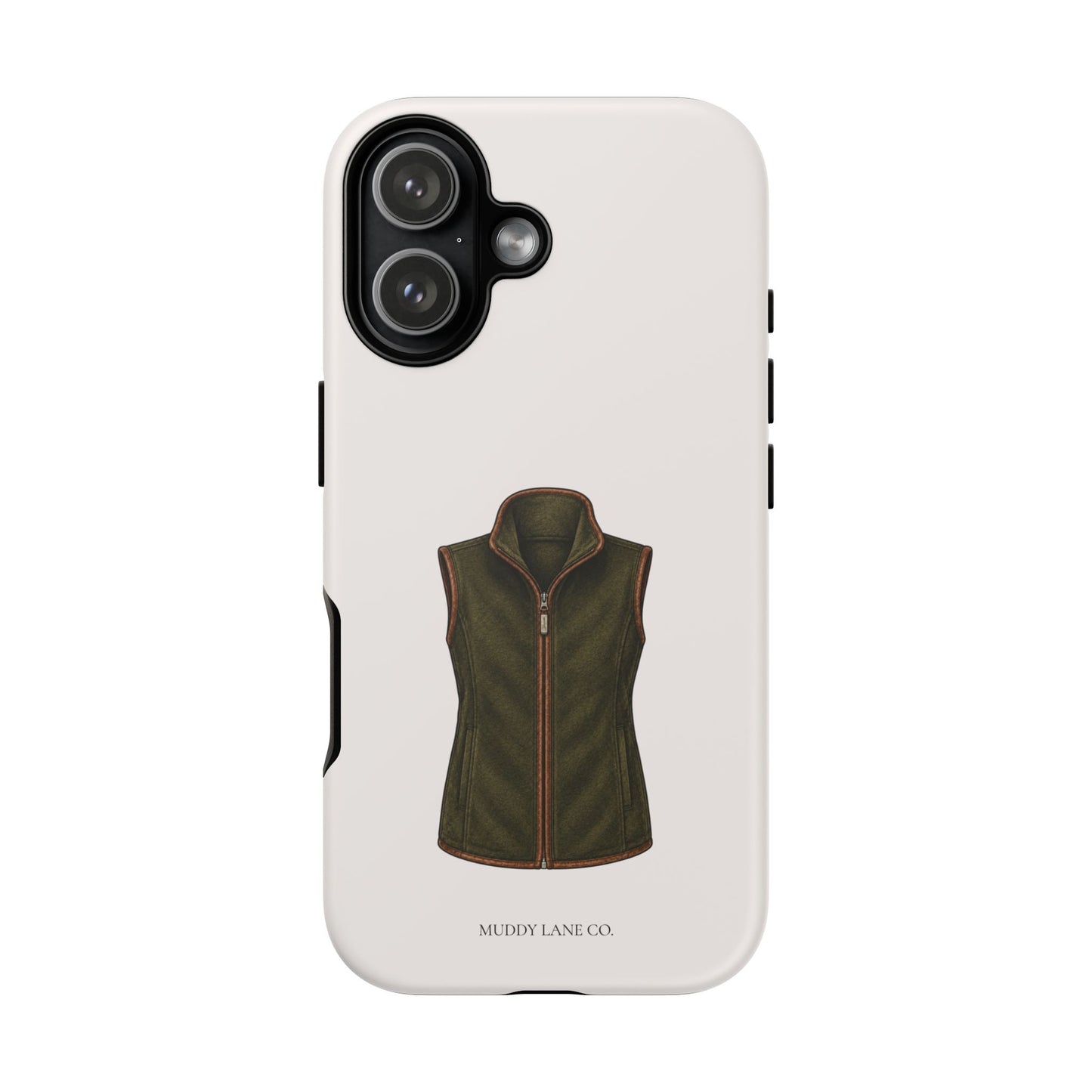 Country Gilet Tough Phone Case in Warm Cream Matte