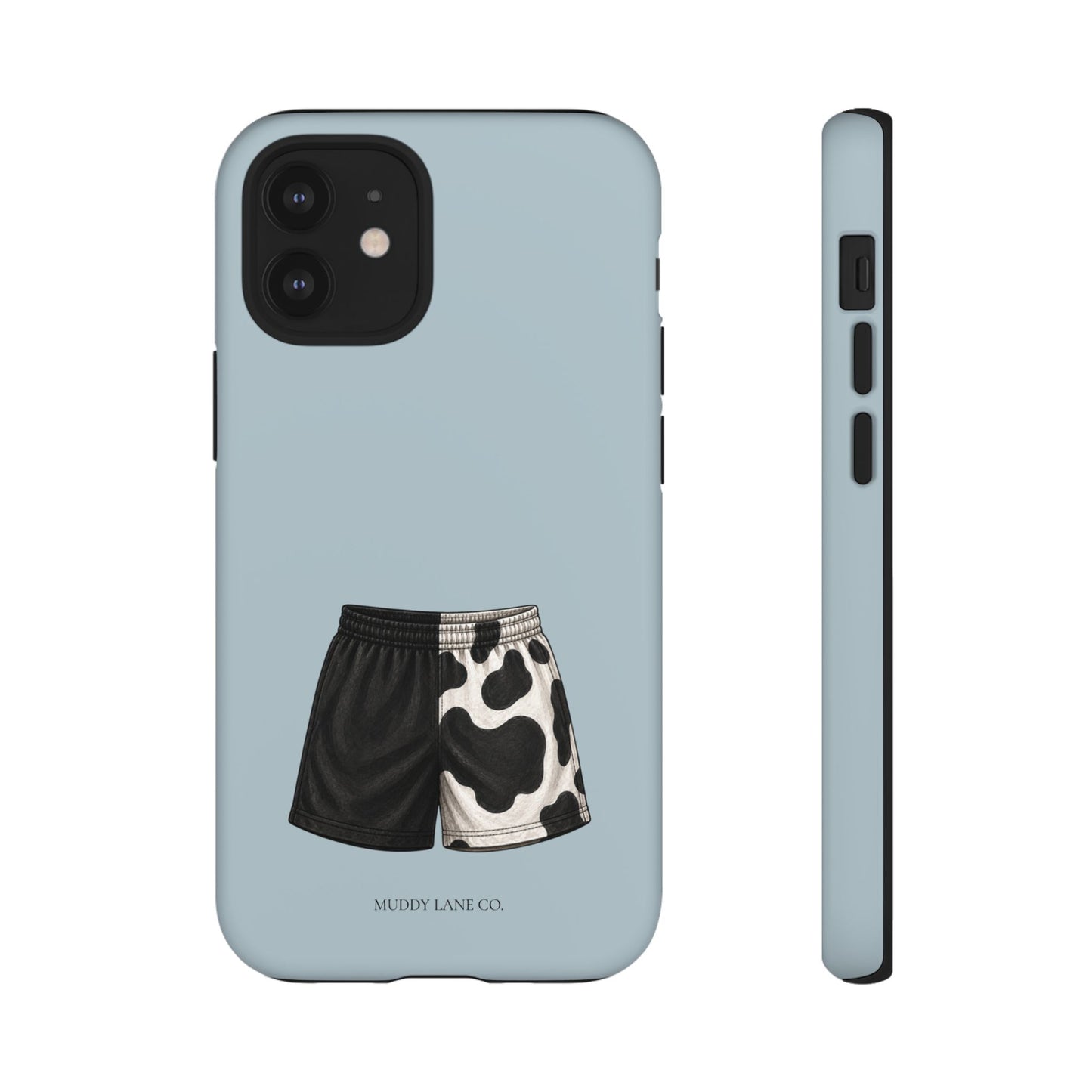 Cow Print Shorts Tough Phone Case in Dusty Blue Matte