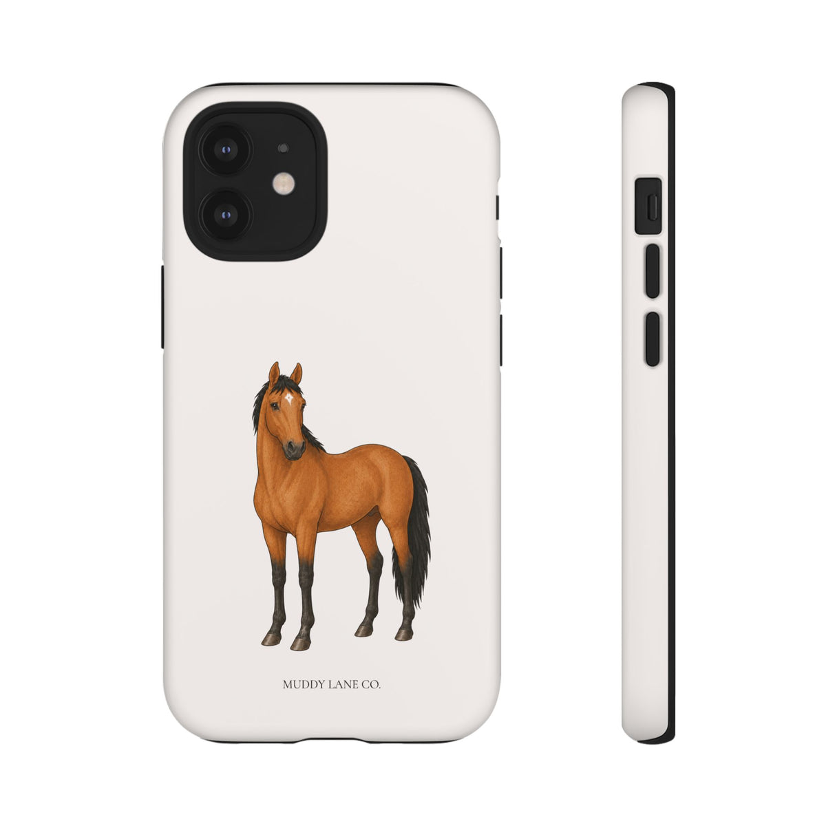 Chestnut Horse Tough Phone Case in Warm Cream Matte