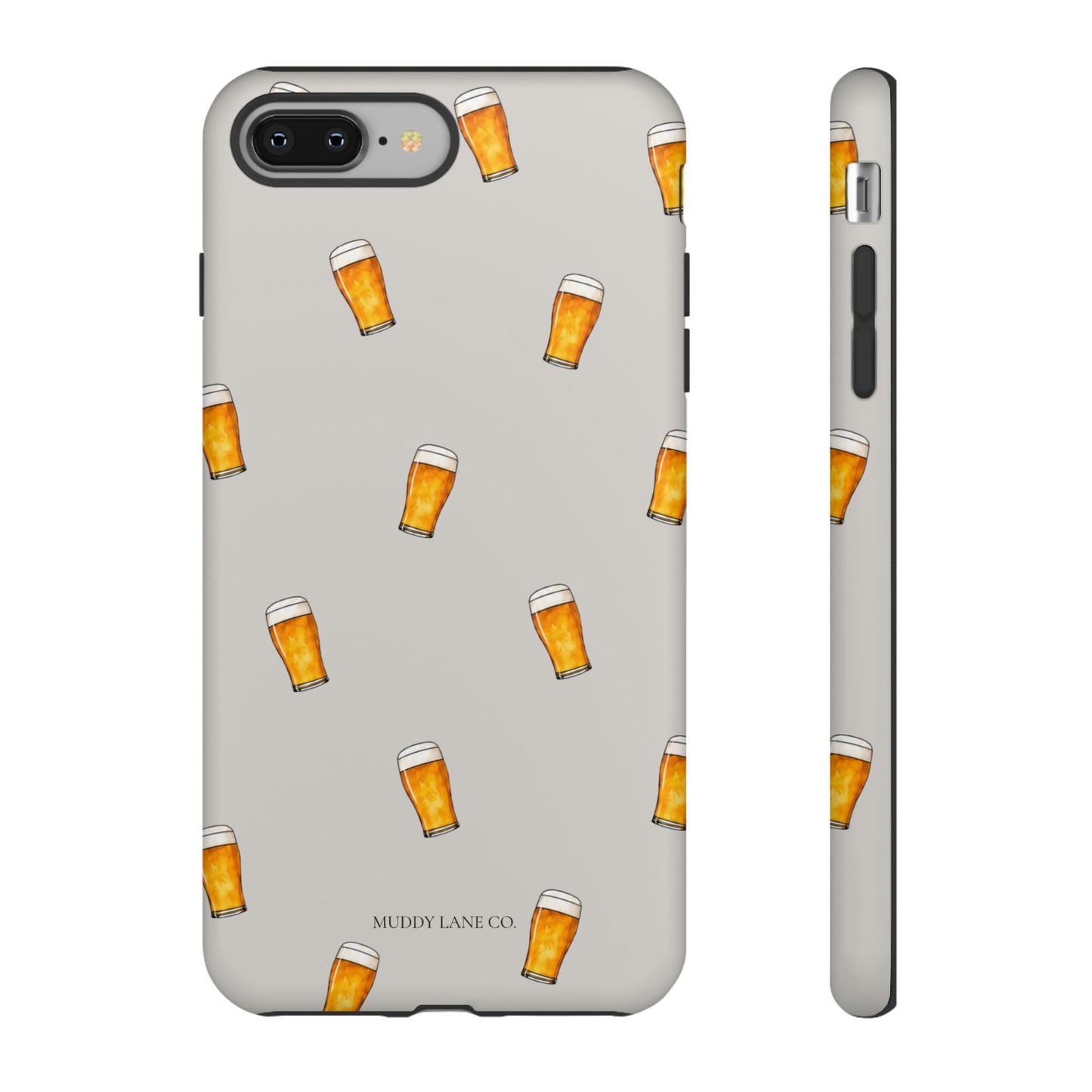 Pint Pattern Tough Phone Case in Soft Grey Matte