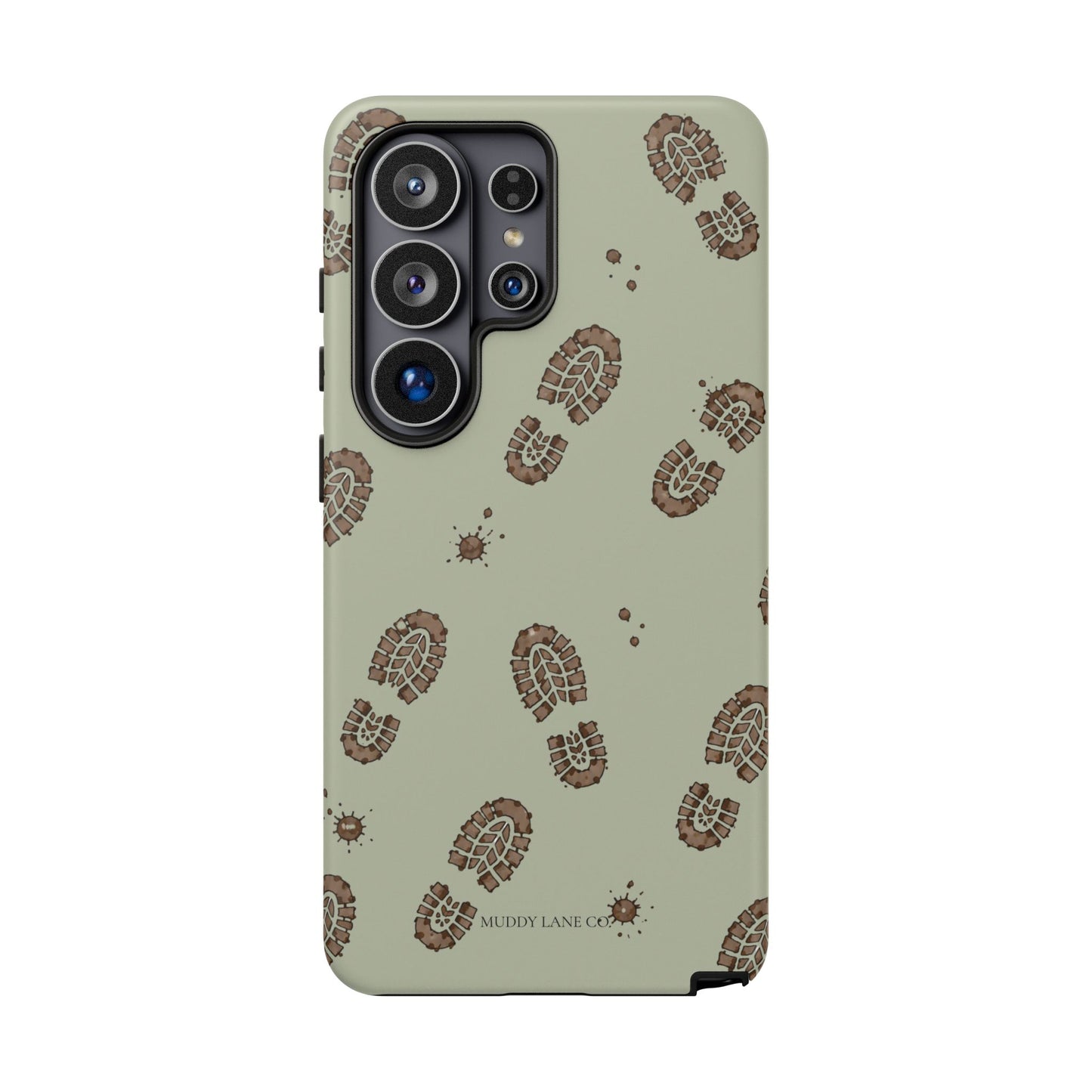 Muddy Boot Print Tough Phone Case in Light Sage Matte