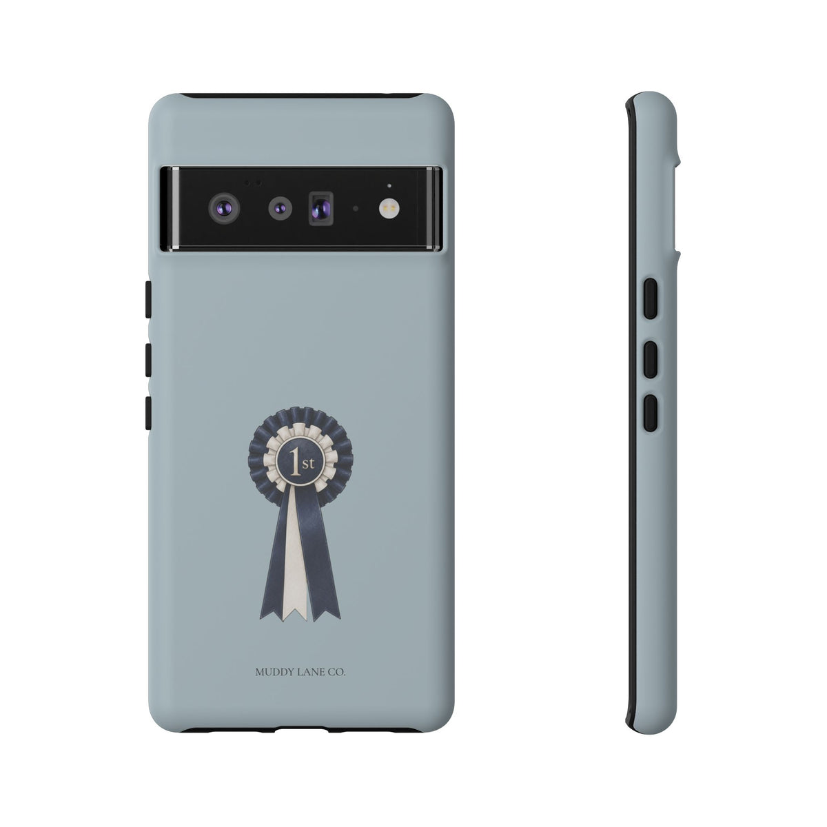 Rosette Tough Phone Case in Dusty Blue Matte