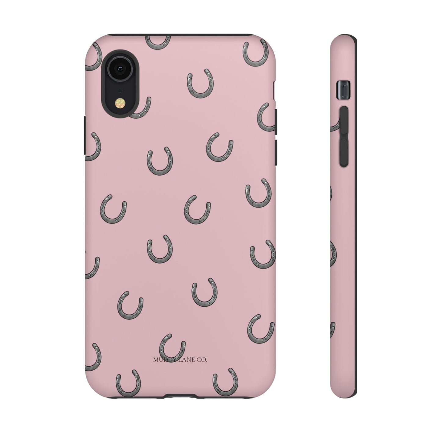 Horseshoe Pattern Tough Phone Case in Soft Rosette Pink Matte