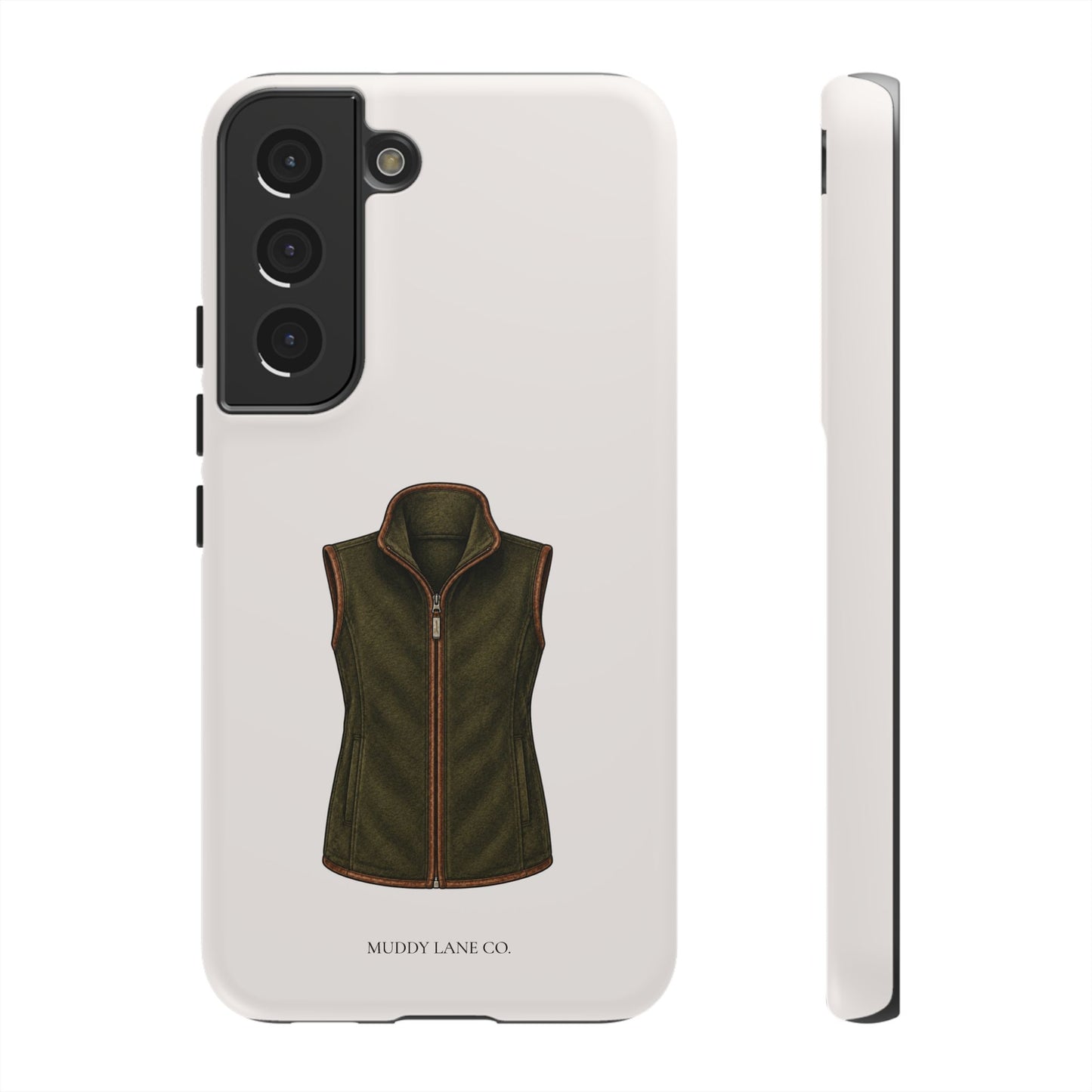 Country Gilet Tough Phone Case in Warm Cream Matte