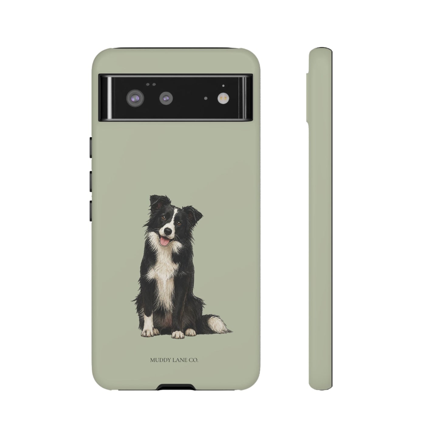 Border Collie Tough Phone Case in Light Sage Matte