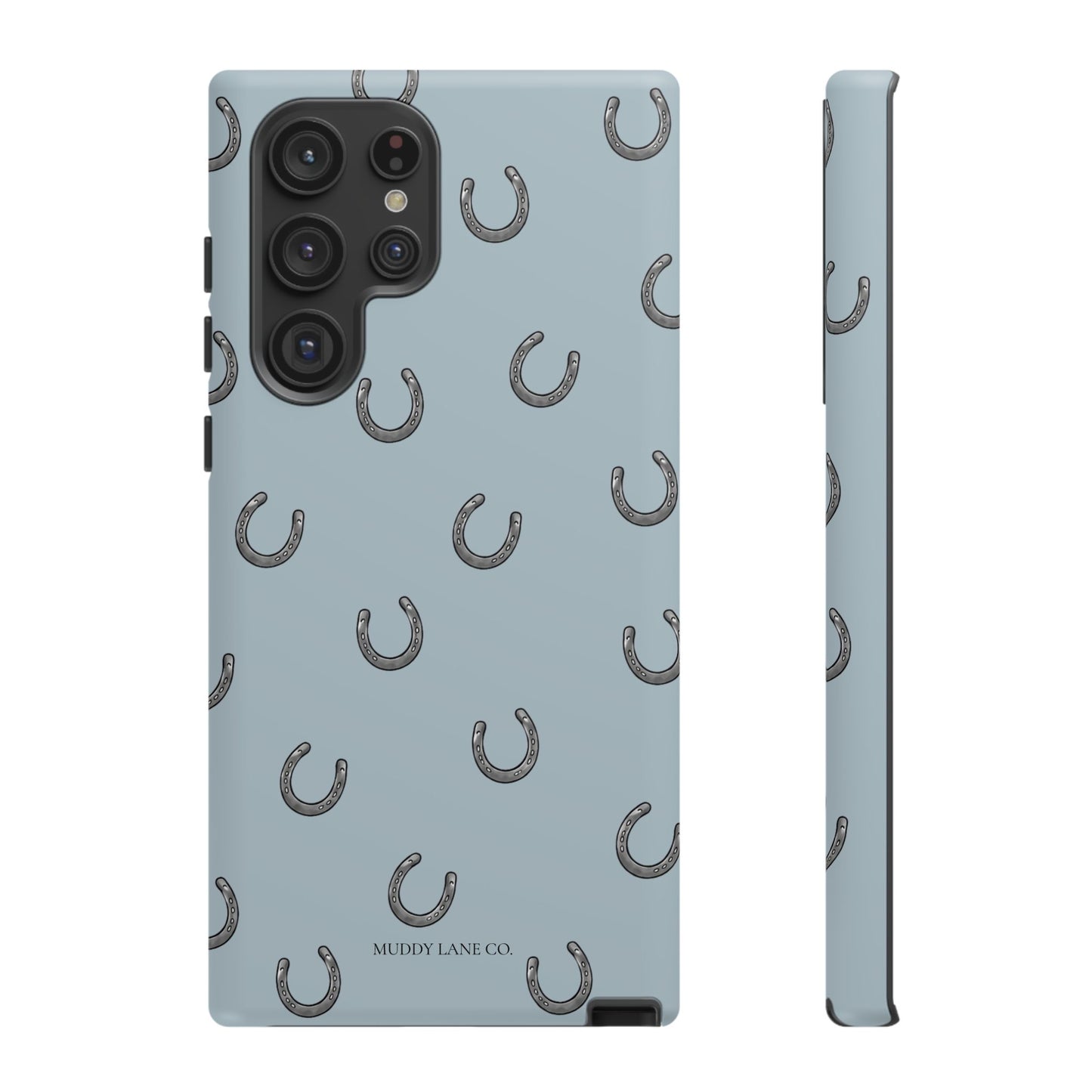 Horseshoe Pattern Tough Phone Case in Dusty Blue Matte