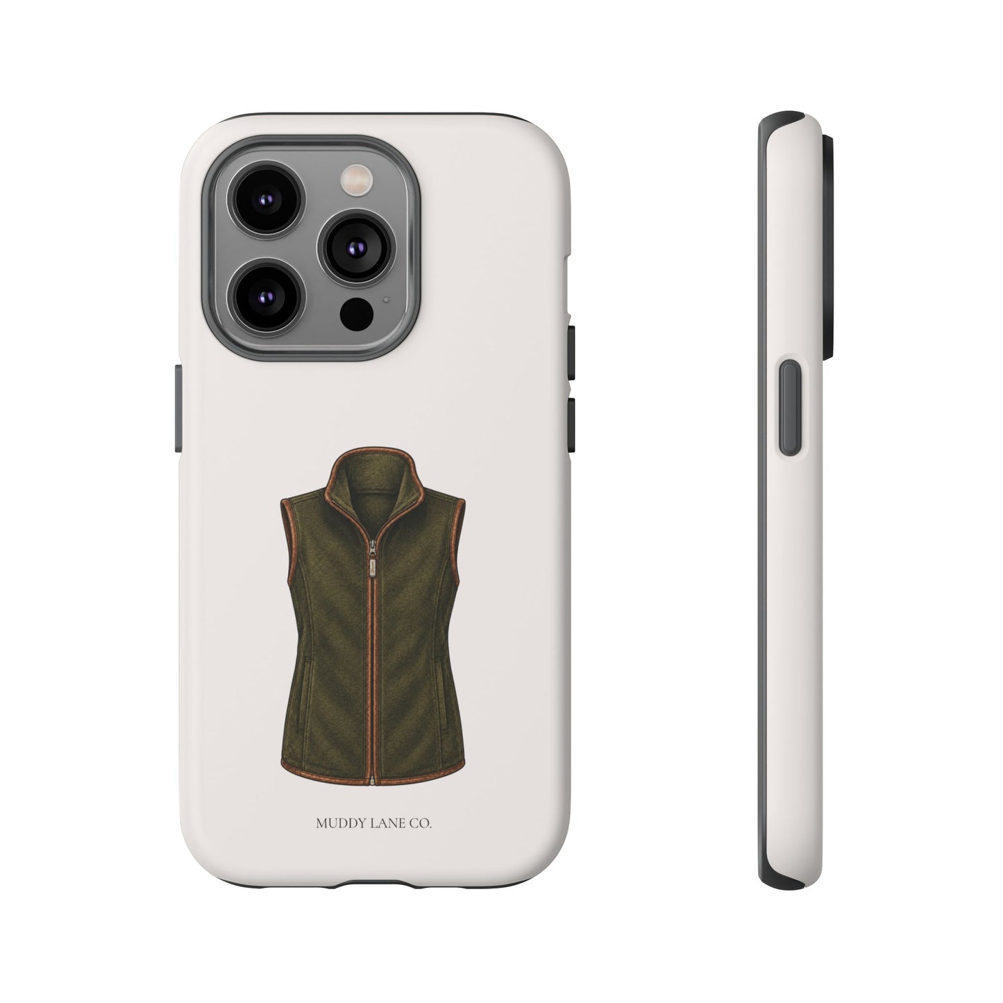Country Gilet Tough Phone Case in Warm Cream Matte